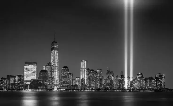Tribute in Light, on 9/11, in New York City. By mandritoiu/stock.adobe.com
