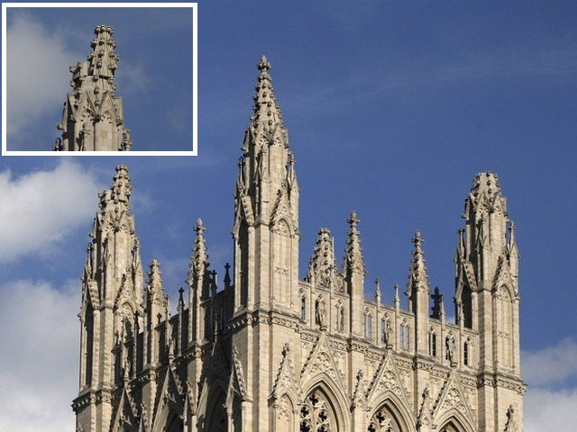 A spire atop the Washington National Cathedral shows damage following an earthquake along the eastern United States, August 23, 2011 (Credit: Reuters/Jason Reed)