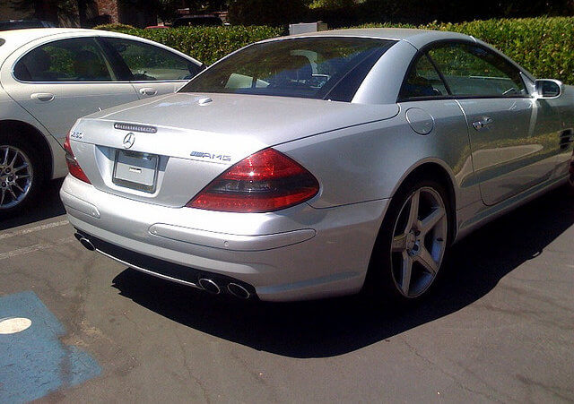 Steve Jobs Mercedes allegedly parked in handicap spot (Credit: Rana Sobhany via Flickr)