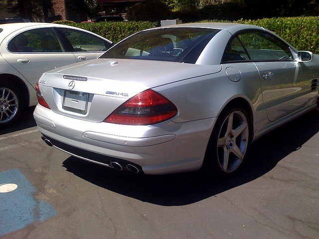 Steve Jobs Mercedes allegedly parked in handicap spot (Credit: Rana Sobhany via Flickr)
