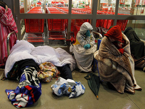 Black Friday shoppers wait for a Target store to open in Lanesborough, Massachusetts November 26, 2010 (Credit: Adam Hunger)