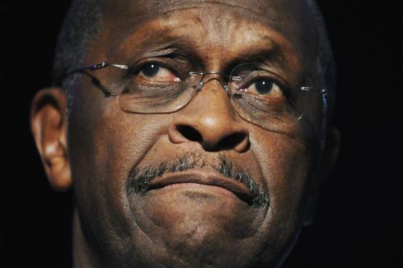 Herman Cain pauses as he addresses a Northern Virginia Technology Council breakfast meeting in McLean, Virginia, November 2, 2011 (Credit: Reuters/Jonathan Ernst)