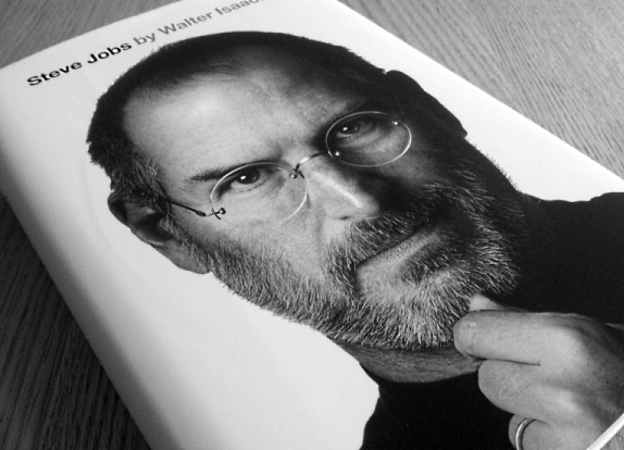 Steve Jobs biography cover photo (Credit: Justin at nerdyloft.com)