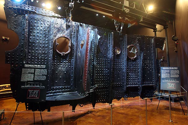 This image provided by RMS Titanic, Inc., shows a 17-ton section of RMS Titanic recovered from the ocean floor during an expedition to the site of the tragedy (Credit: RMS Titanic Inc)