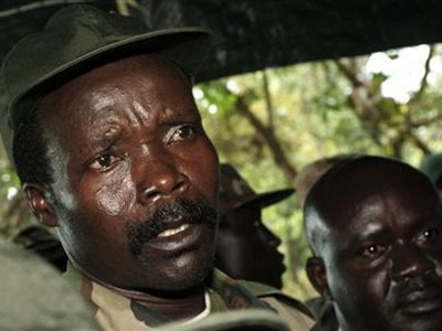 Leader of the Lord's Resistance Army Joseph Kony speaks to journalists after a meeting with U.N. humanitarian chief Jan Egeland at Ri-Kwamba in southern Sudan November 12, 2006 (Credit: Reuters/Stuart Price/Pool)