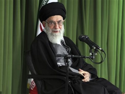 Iran's Supreme Leader Ayatollah Ali Khamenei attends a meeting with Iranian nuclear scientists and managers in Tehran February 22, 2012 (Credit: Reuters/Khamenei.ir/Handout)