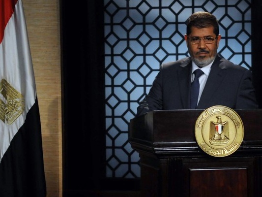 Muslim Brotherhood's president-elect Mohamed Morsy speaks during his first televised address to the nation at the Egyptian Television headquarters in Cairo June 24, 2012 (Credit: Reuters / Stringer)