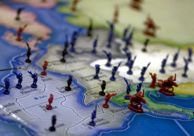 Risk the board game of world domination by Parker Brothers, a division of Hasbro, French version (Credit: Damien Mathieu via Flickr)