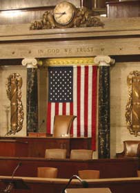 The chamber of the house of representatives, where the chaplain offers the opening prayer each day (Credit: Office of the Chaplain for US House of Representatives)