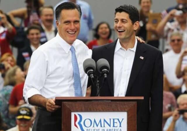 Mitt Romney introduces Rep. Paul Ryan, R-Wis., as his vice-presidential running mate during a campaign event at the retired battleship USS Wisconsin in Norfolk, Virginia, on August 11, 2012 (Credit: Reuters / Jason Reed)