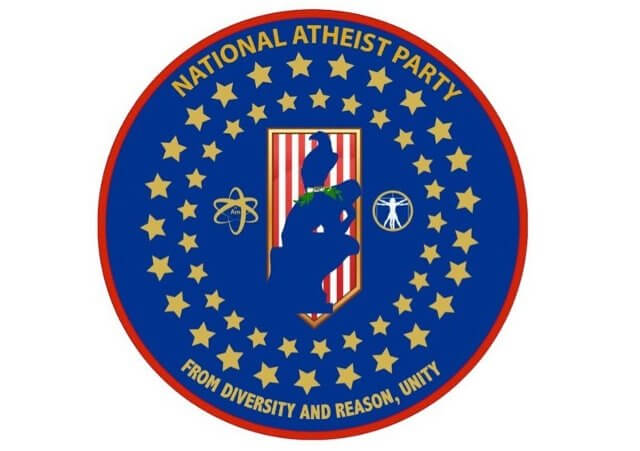 National Atheist Party logo and political button, profile picture on Facebook (Credit: NAP via Facebook)