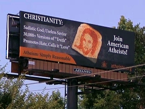 Atheist billboard campaign for August 2012 attacking Christianity and Mormonism (Credit: FoxNews via atheistbillboards.com)