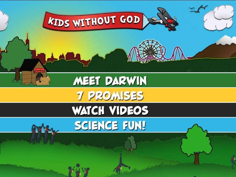 A screen shot of the children’s portal on KidsWithoutGod.com (Credit: American Humanist Association)