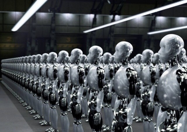 Robots at the USR Factory, awaiting final programming and processing prior to shipment (Credit: Twentieth Century Fox)