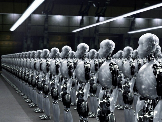 Robots at the USR Factory, awaiting final programming and processing prior to shipment (Credit: Twentieth Century Fox)
