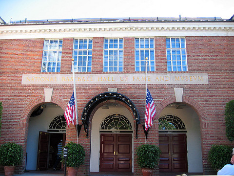 The National Baseball Hall of Fame and Museuem on Main Street in Cooperstown, NY (Credit: Adam Fagen via Flickr)