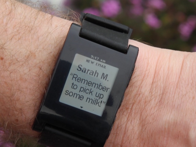 Pebble E-Paper Watch, an e-paper smartwatch under development (Credit: Pebble)