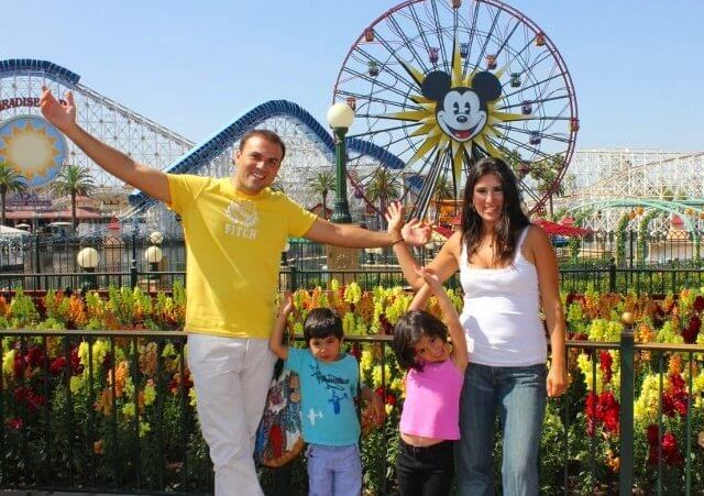 Iranian-American Pastor Saeed Abedini with his wife, Naghmeh, and their two children at Disney (Credit: Naghmeh Abedini via Facebook)