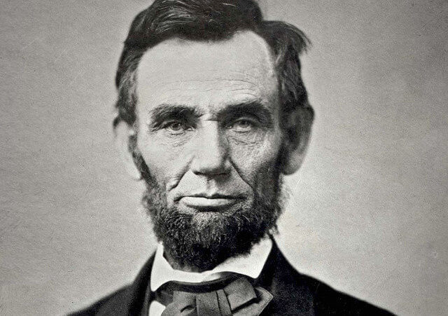 Abraham Lincoln at age 54, head and shoulders portrait taken on November 8, 1863 by Alexander Gardner (Credit: Alexander Gardner)