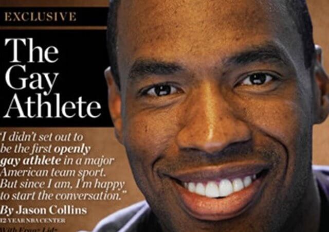 May 6, 2013 Sports Illustrated cover featuring the lead story, The Gay Athlete, by 12 year NBA center, Jason Collins (Credit: Sports Illustrated)