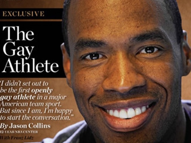 May 6, 2013 Sports Illustrated cover featuring the lead story, The Gay Athlete, by 12 year NBA center, Jason Collins (Credit: Sports Illustrated)