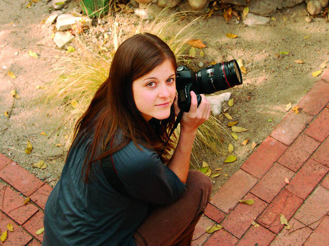 Elaine Huguenin, who refused to photograph same sex wedding because it conflicted with her Christian faith, pauses while working in this undated photo (Credit: Alliance Defense Fund)