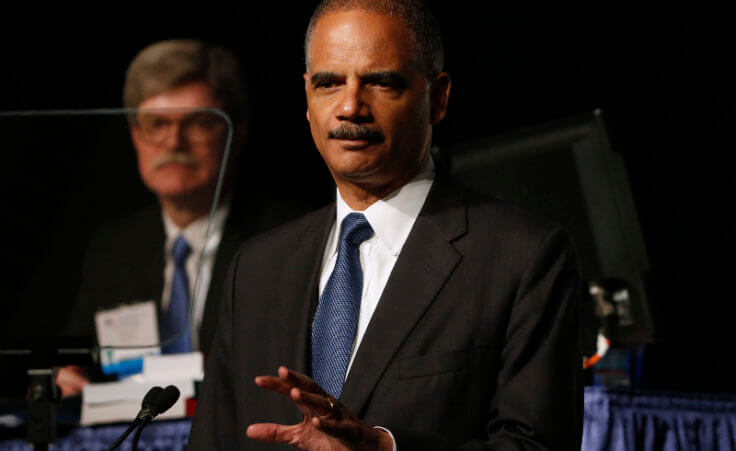 U.S. Attorney General Eric Holder speaks on stage during the annual meeting of the American Bar Association in San Francisco, California August 12, 2013 (Credit: Reuters/Stephen Lam)