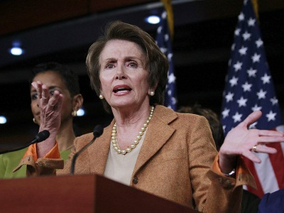 House Minority Leader Nancy Pelosi (D-CA) speaks to the press on Capitol Hill on February 28, 2013. (Credit: Reuters/Jason Reed)