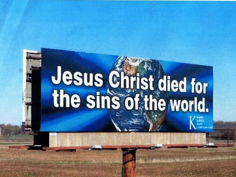 Harold Scott, 72, a truck driver from Wisconsin, has spent $600,000 of his own money to pay for billboards that share the Gospel and messages about salvation through Jesus Christ (Credit: Harold Scott/Kaiser Christian Fund)