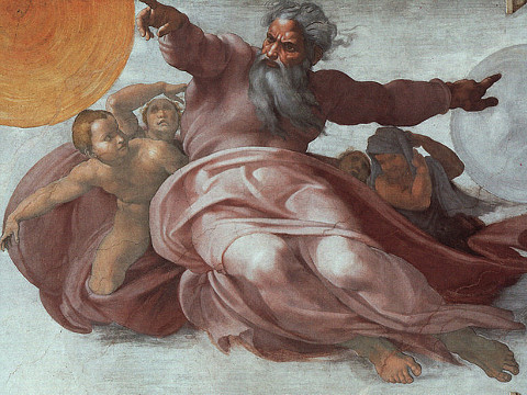 Fresco in the Sistine Chapel. The Creation of the Sun and the Moon (Credit: Michelangelo Buonarroti/Sistine Chapel)