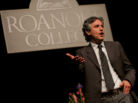 Reza Aslan was welcome at Roanoke College by a large crowd in the Bast Gym speaking on the topic: Unfolding Democracy in the Muslim World? The Promise of the Arab Spring (Credit: Flickr/Roanoke College)