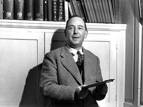 C.S. Lewis in his study at the Kilns known as C. S. Lewis House, is the house on the outskirts of Headington Quarry, where Lewis is buried at Holy Trinity Church, in the village of Risinghurst, Oxford, England (Credit: C. S. Lewis Foundation)