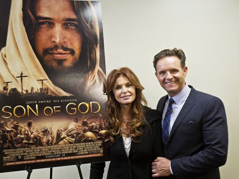 Producers Mark Burnett and Roma Downey at Celebration Cinema in Grand Rapids to promote their new movie Son of God on Thursday, December 5, 2013. (Credit: MLive.com/Andrew Kuhn)