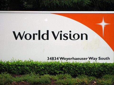 The sign for the headquarters of the World Vision international humanitarian group in Federal Way, Washington (Credit: Amy Ashcraft via Flickr)
