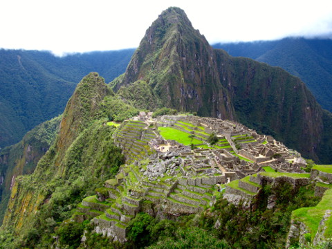 A view of lower Machu Picchu ruins as seen from Machu Picchu just a little higher up (Credit: Brittany Kulick)
