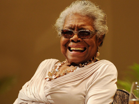 Dr. Maya Angelou speaks on race relations at Congregation B'nai Israel and Ebenezer Baptist Church in Boca Raton, Florida, January 16, 2014 (Credit: AP/Invision/Jeff Daly)