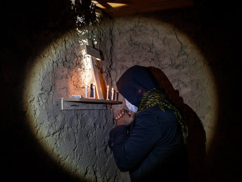 A former Muslim prayed somewhere near Kabul, Afghanistan, in hiding from relatives who want to kill him for forsaking Islam and converting to Christianity. (Credit: The New York Times/Diego Ibarra Sanchez)