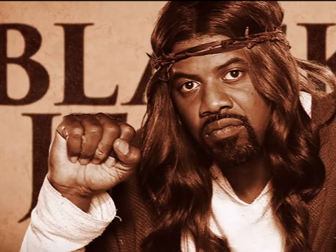 Title actor Gerald 'Slink' Johnson poses for a photo in a promotional video for the new Cartoon Network and Adult Swim Network show Black Jesus (Credit: Adult Swim via Youtube)