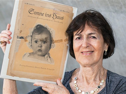 Hessy Taft recently presented the Yad Vashem Holocaust Memorial in Israel with a Nazi magazine featuring her baby photograph on the front cover, and told the story of how she became an unlikely poster child for the Third Reich (Credit: The Telegraph/Ohad Zwigenberg and Yedioth Ahoronot)