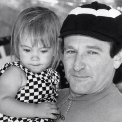 Robin Williams holding his daughter Zelda Rae, who just turned 25 on July 31, 2014, when she was a toddler (Credit: Robin Williams via Instagram)