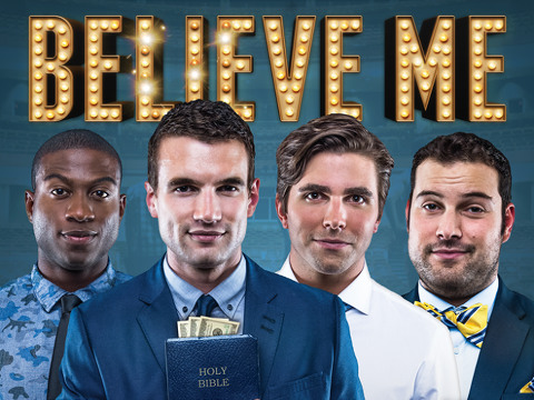 In the new film Believe Me, desperate, broke, and out of ideas, four college seniors start a fake charity to embezzle money for tuition (Credit: Riot Studios)