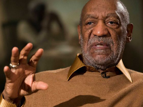 Entertainer Bill Cosby gestures during an interview about the upcoming exhibit, Conversations: African and African-American Artworks in Dialogue, with the Smithsonian's National Museum of African Art (Credit: AP/Evan Vucci)