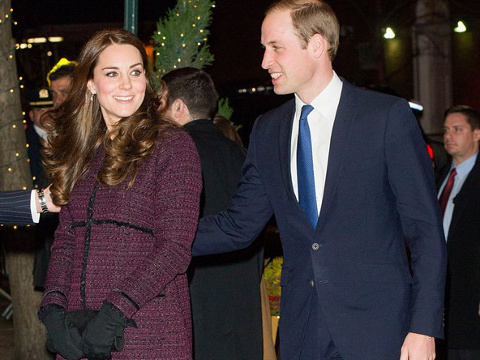 Prince William, Duke of Cambridge, and his wife, Catherine, Duchess of Cambridge, who are expecting their second child, arrive at the Carlyle Hotel in Manhattan, December 7, 2014 (Credit: AP/Chad Rachman)