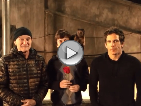 Robin Williams and Ben Stiller help their Midnight at the Musuem co-star, and high school senior, Skyler Gisondo ask a girl to prom in this Prom Proposal (Credit: jgoal10 via Youtube)