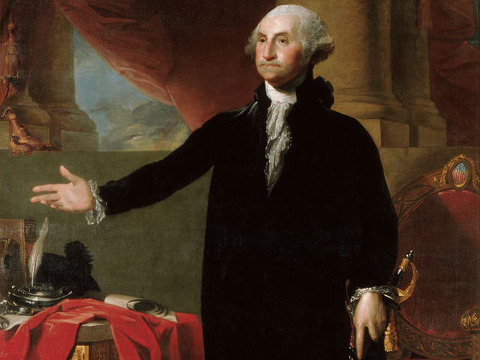 Official Presidential portrait of George Washington, oil on canvas painted by Gilbert Stuart, 1797 (Credit: Gilbert Stuart/The White House Historical Association)