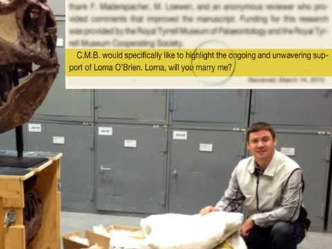 Caleb Brown of the Royal Tyrrell Museum of Paleontology proposed in a paper on a new species of dinosaur, June 4, 2015 (Credit: CBC)