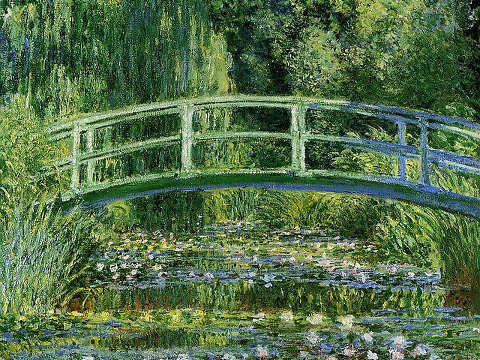 Water Lillies an Japanese Bridge (1897 an 1899) by Claude Monet (1840–1926) at the Princeton University Art Museum