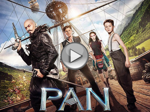 Pan movie poster, with Hugh Jackman as Blackbeard, Garrett Hedlund as Hook, Rooney Mara as Tiger Lily and Levi Miller as Peter Pan (Credit: Dune Entertainment)