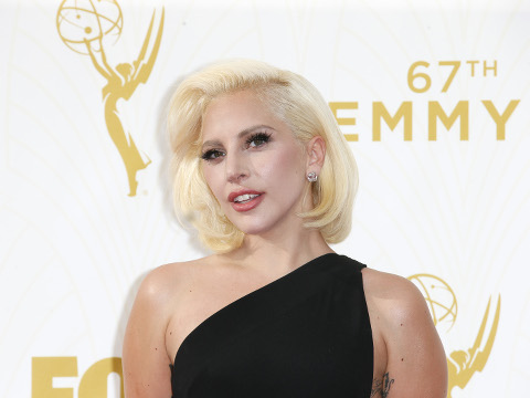 Lady Gaga arrives at the 67th Primetime Emmy Awards at the Microsoft Theater, Los Angeles, California, September 20, 2015 (Credit: AP Images/Danny Moloshok)