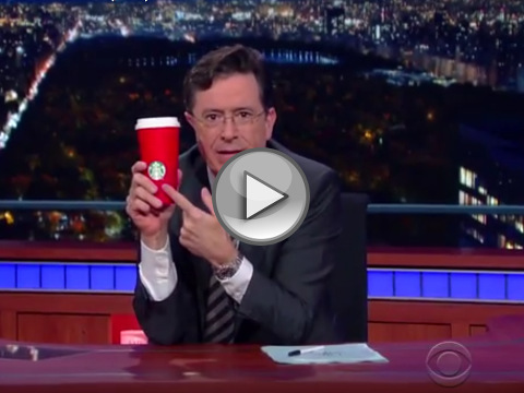 Stephen Puts The Christ Back In C(hrist)offee (Credit: The Late Show with Stephen Colbert via Youtube)